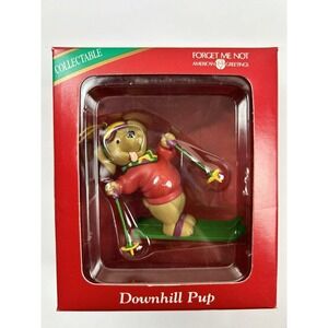 American Greetings Downhill Pup Christmas Ornament with Box Vintage